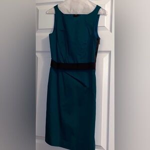 Elegant Teal and Black Dress